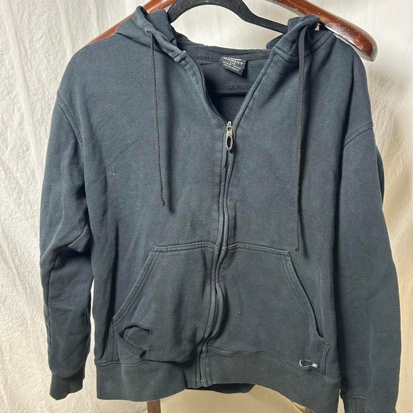 Vintage Black Oakley Zip Up Hoodie‎ large Distressed